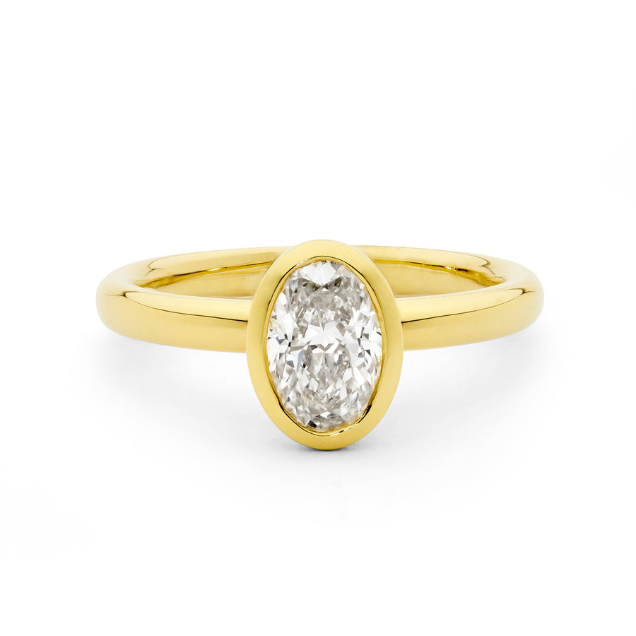 'Maya' 18ct Yellow Gold Bezel Set Diamond Ring