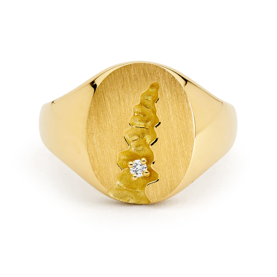 'Gorge' 18ct Gold & Diamond Signet Ring