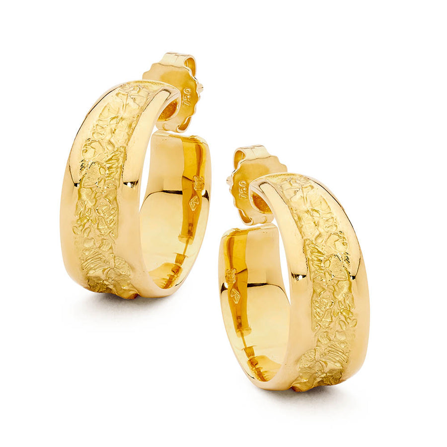Three-quarter 18ct Gold Hoop Earrings