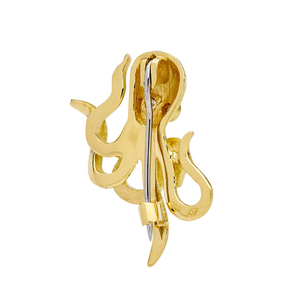 'Octopus' 18ct Gold & Diamond Brooch