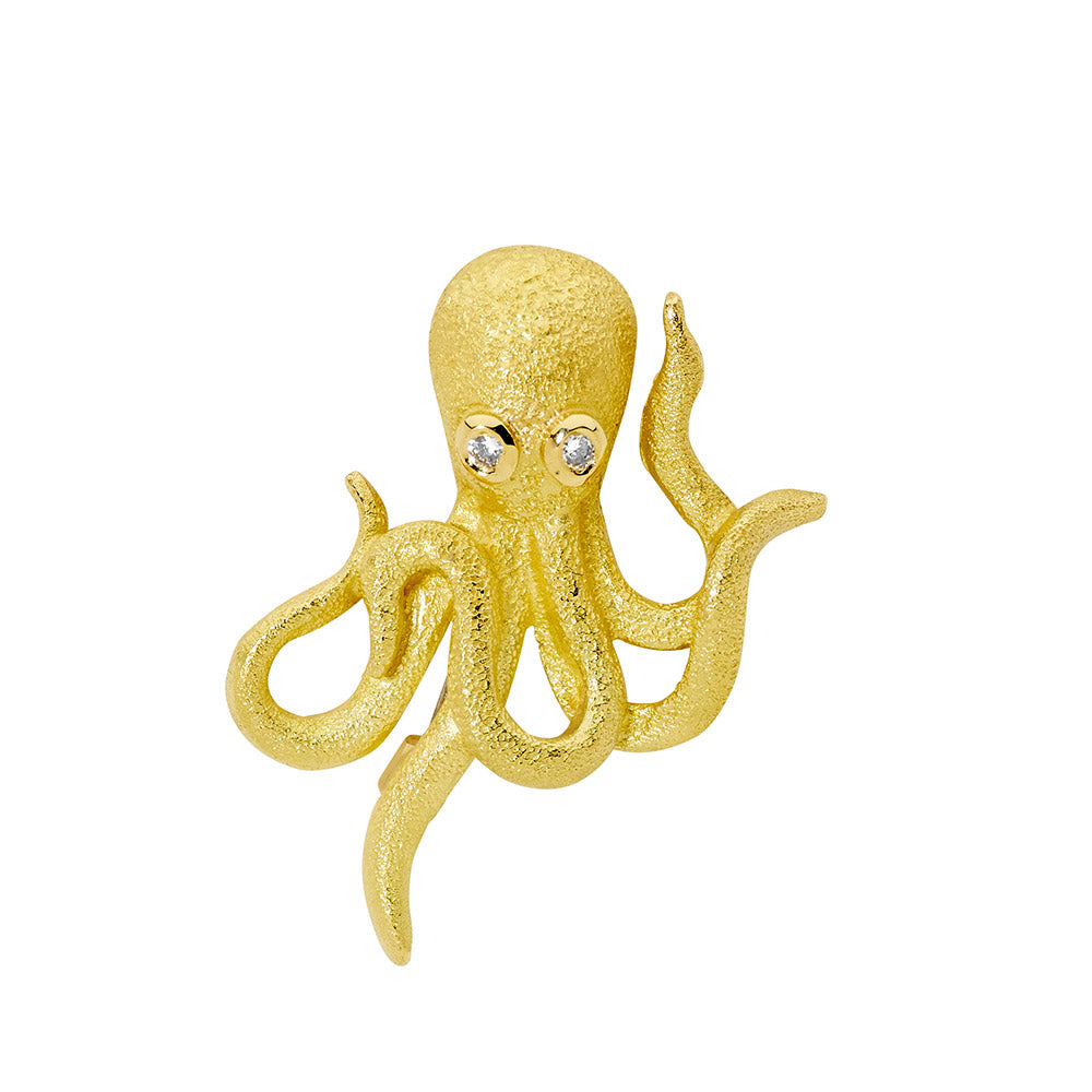 'Octopus' 18ct Gold & Diamond Brooch