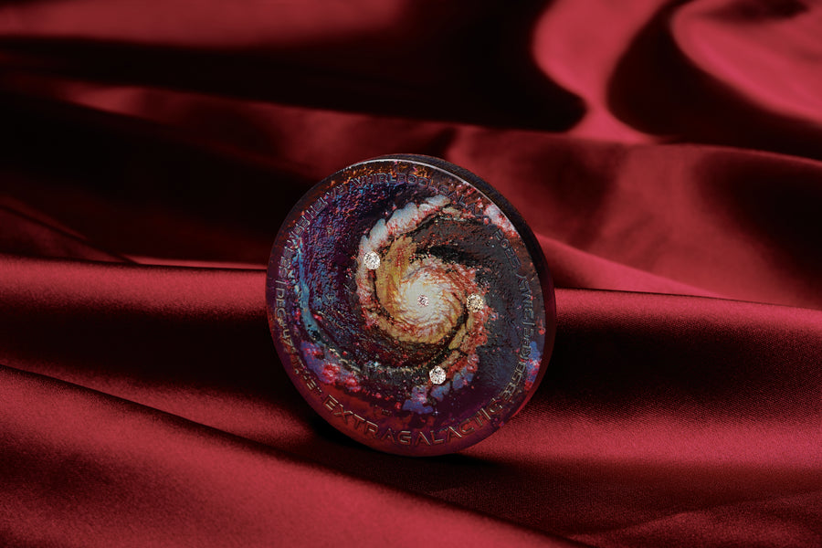 Extragalactic 2025 5oz Silver Patinaed Coloured Coin with Diamonds