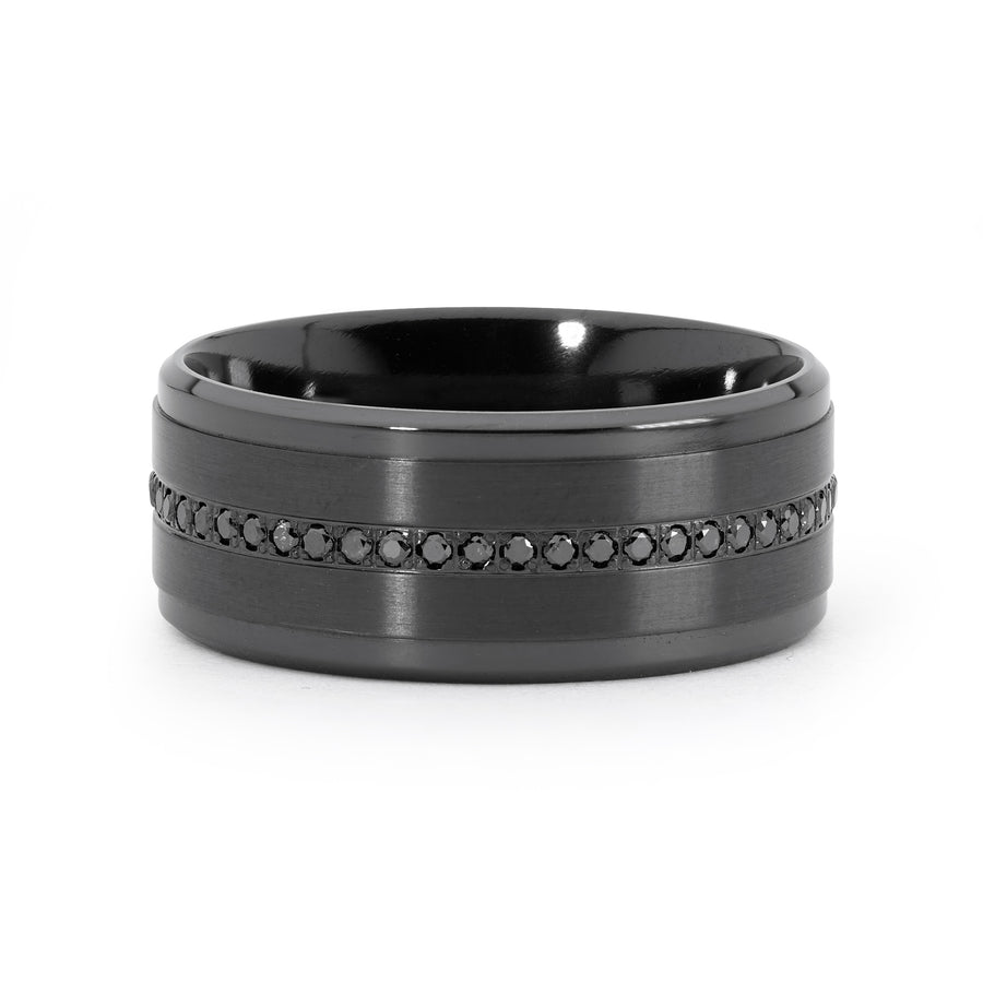 'Felix' Zirconium & Black Diamond Ring