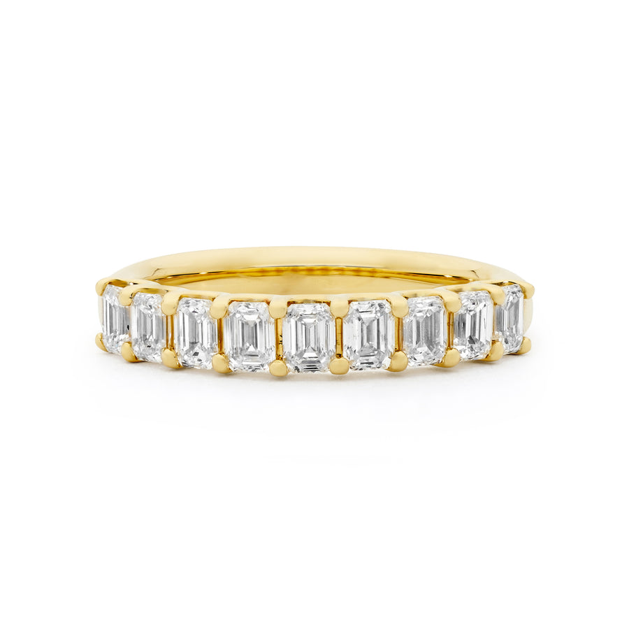 'Bella' Emerald Cut 1.29ct White Diamond Wedding Band