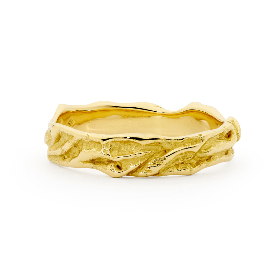 'Forge' 18ct Yellow Gold Textured Ring
