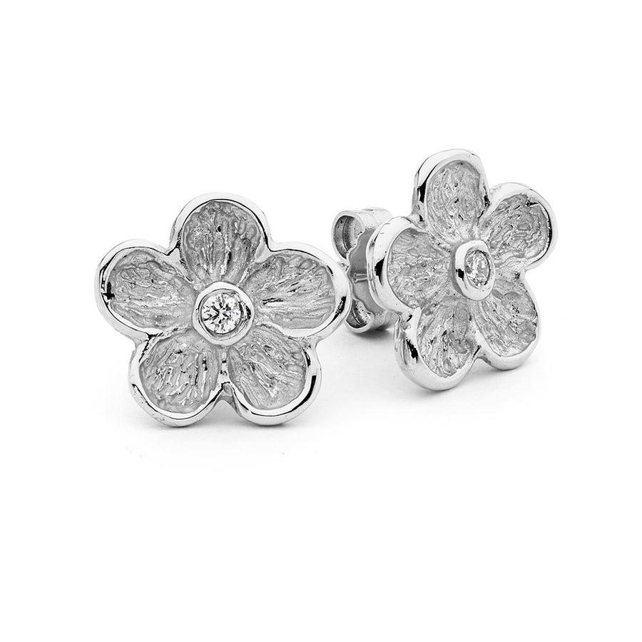 18ct White Diamond Floral Inspired Earrings