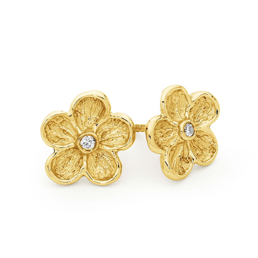 'Desert Flower' Diamond 18ct Gold Studs