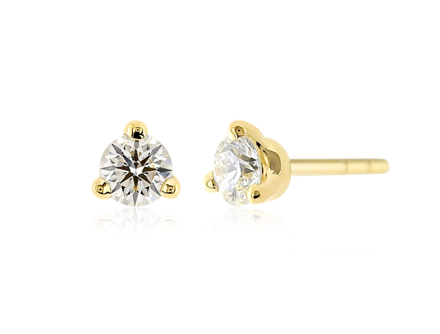 18ct Yellow Gold RBC Diamond Studs