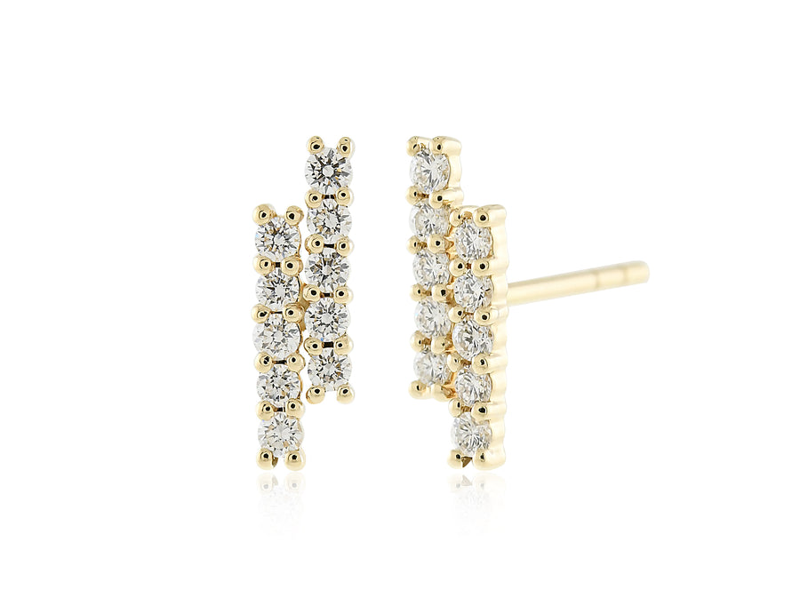 'Evening' Yellow Gold Diamond Drop Earring