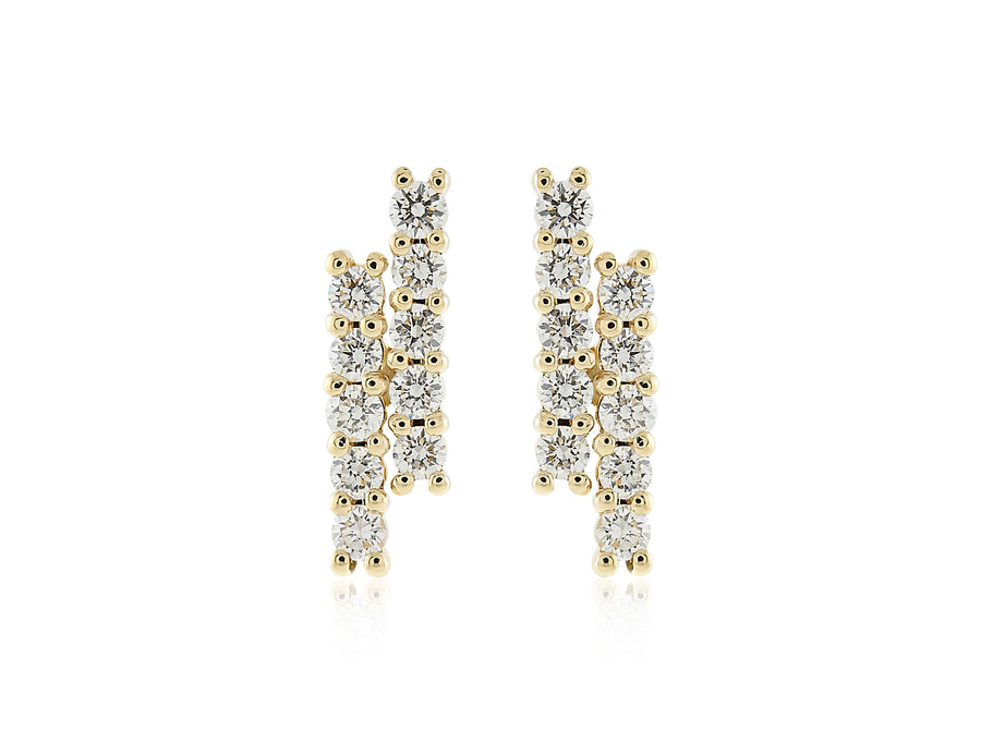 'Evening' Yellow Gold Diamond Drop Earring