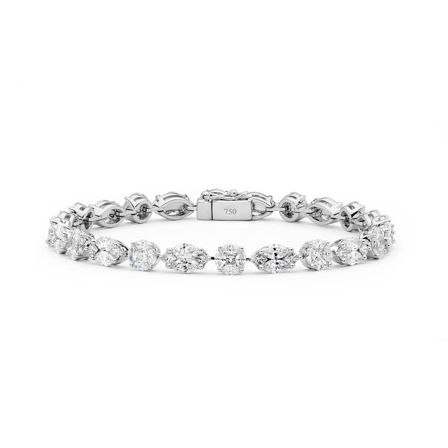 'Sona' 5.38ct Marquise & Princess Cut Diamond Tennis Bracelet