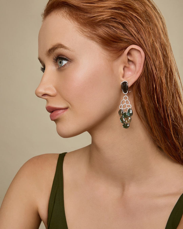 Pools of Beauty Tourmaline & White Diamond Earrings