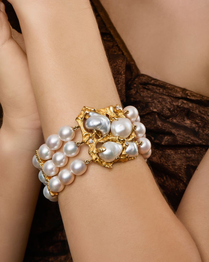'Butterfly Lovers' Australian South Sea Pearl & Diamond Bracelet