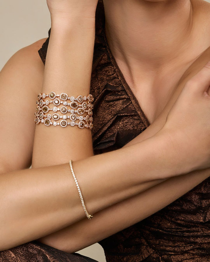 'Majestic' Champagne & White Diamond Bracelet