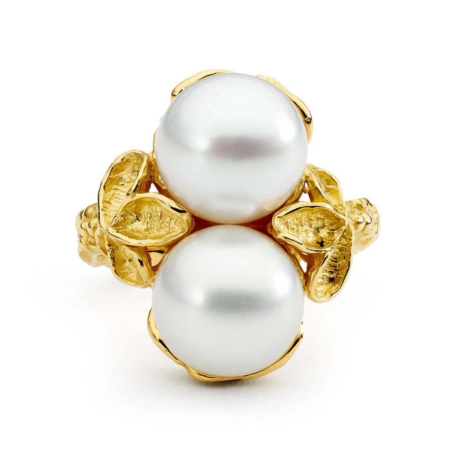 'Frangipani' Australian South Sea Pearl & Diamond Ring