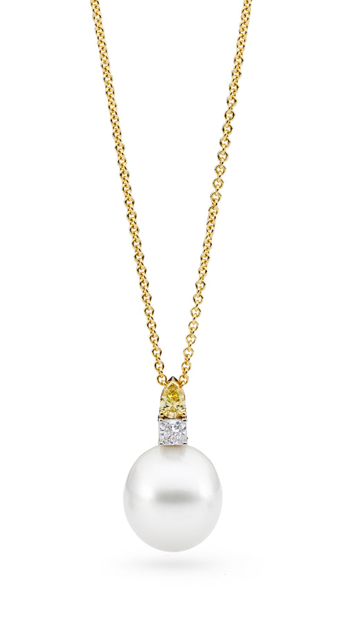 'Golden Mirage' Australian South Sea Pearl & Diamond Pendant
