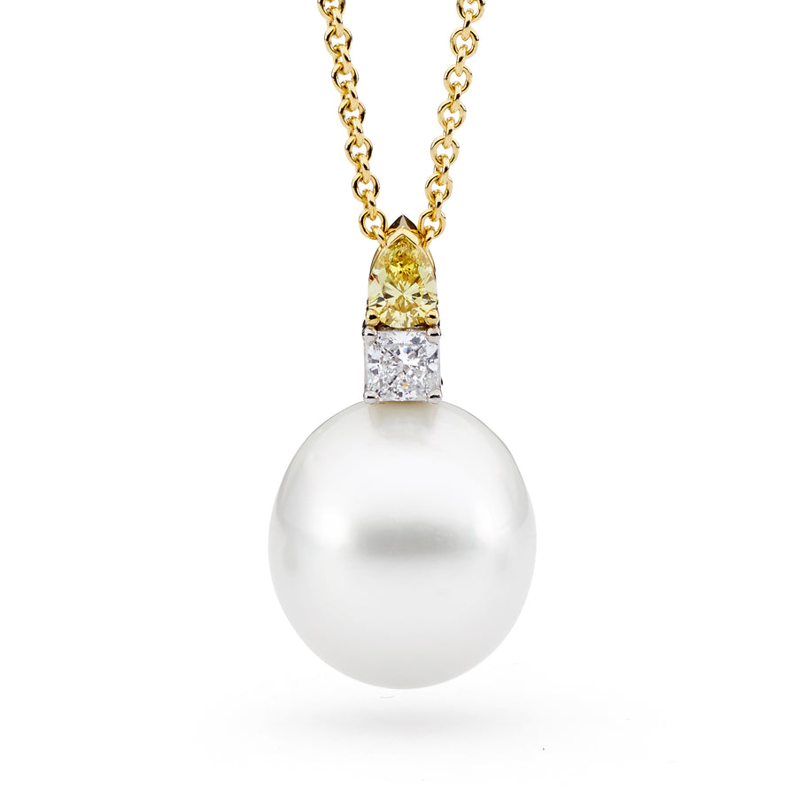 'Golden Mirage' Australian South Sea Pearl & Diamond Pendant