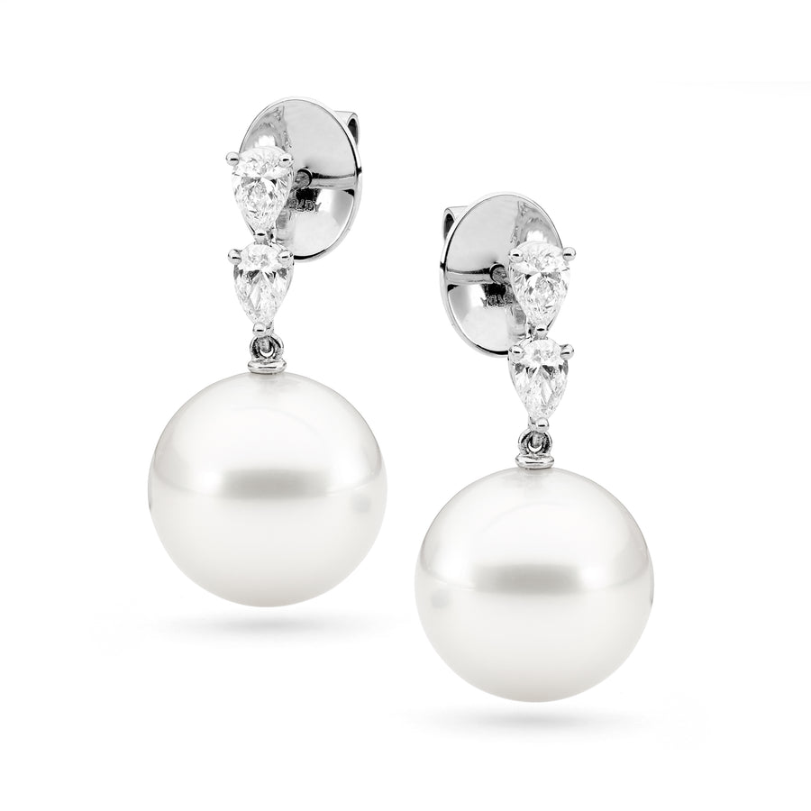 'Bella' Australian South Sea Pearl & Diamond Earrings