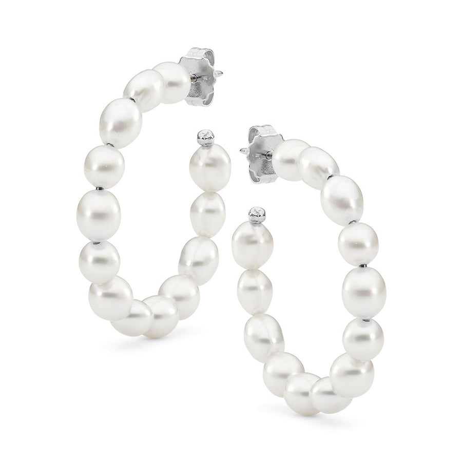 'Large Coral Coast' South Sea Pearl Hoop Earrings