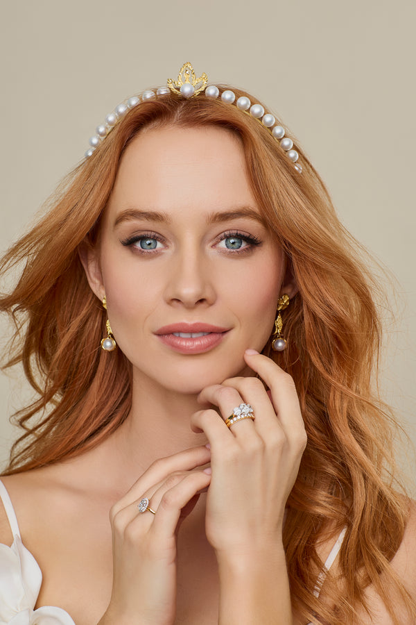 'Coastal Flower' 18ct Gold & South Sea Pearl Drop Earrings