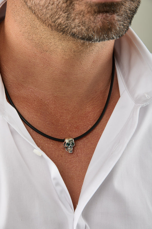 'Xavier' Sapphire 18ct Gold & Sterling Silver Neoprene Necklace