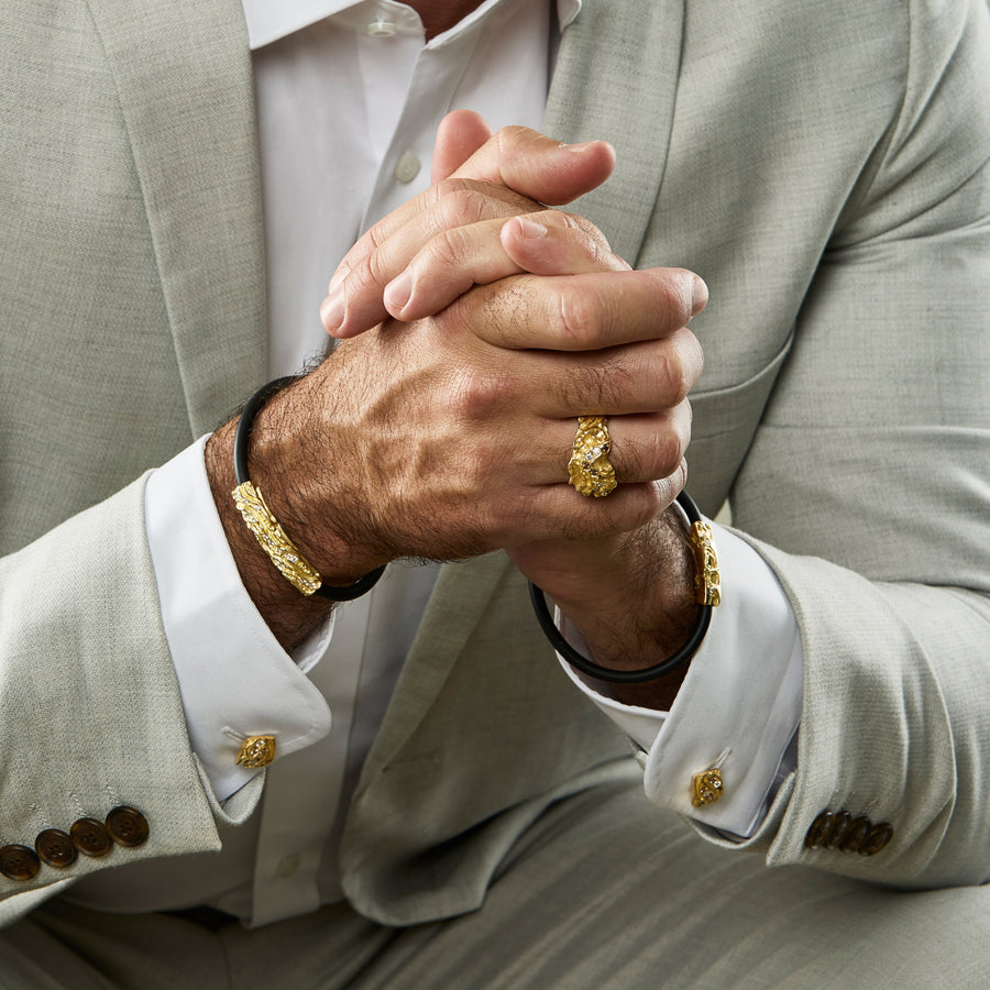 'Cape Range' Champagne & White Diamond 18ct Gold Ring