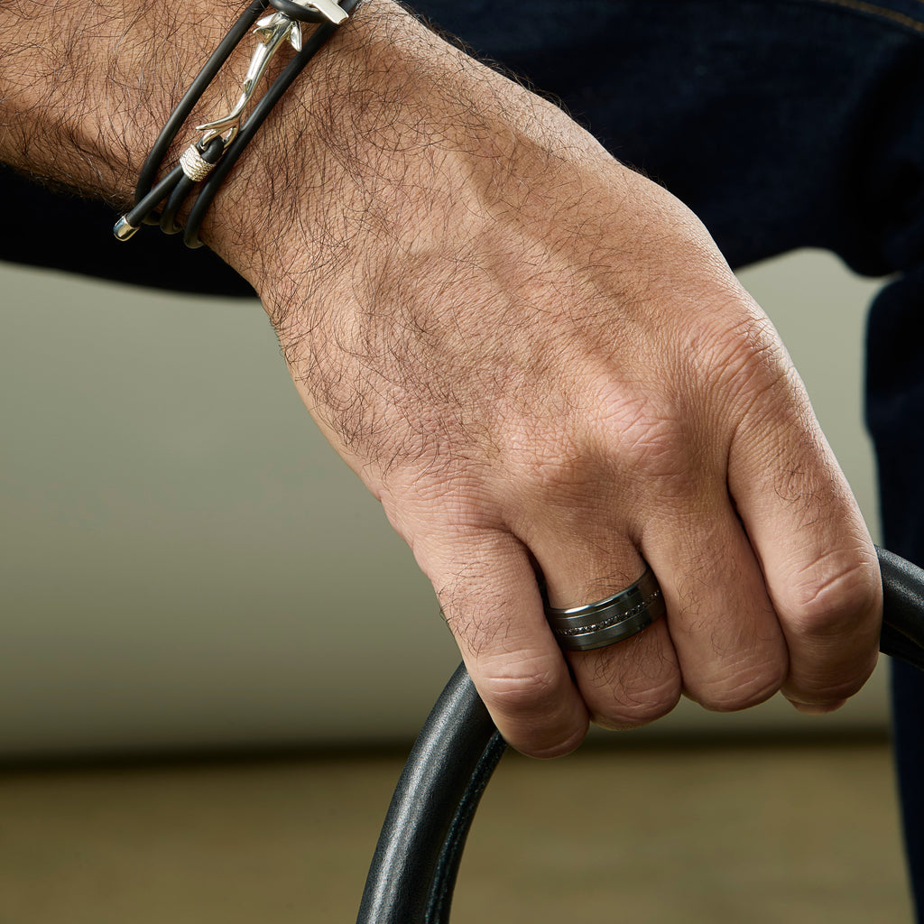 'Hammerhead' Sterling Silver Neoprene Bracelet