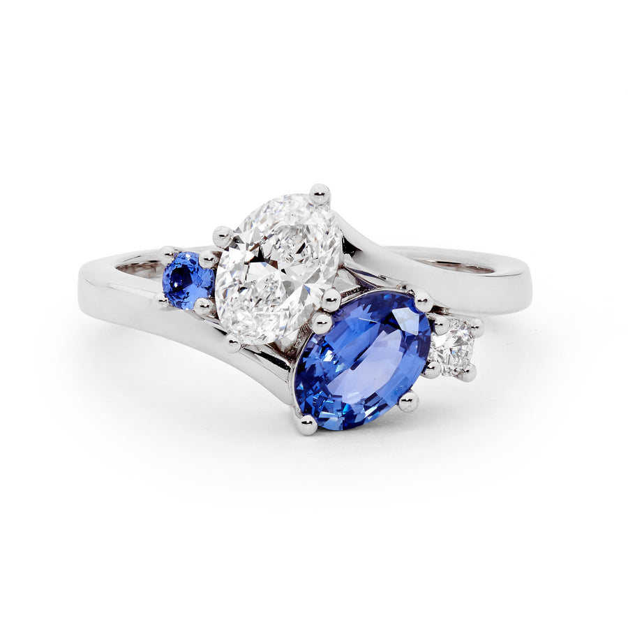 'Archipelago' Ceylon Sapphire & Diamond Ring