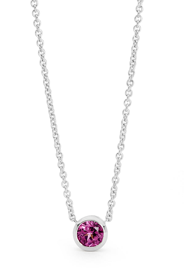 'Sunset Dance' Bezel Set Ruby Necklace