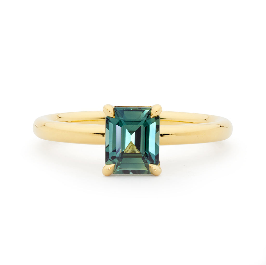 'Desert Dance' Teal Sapphire Ring