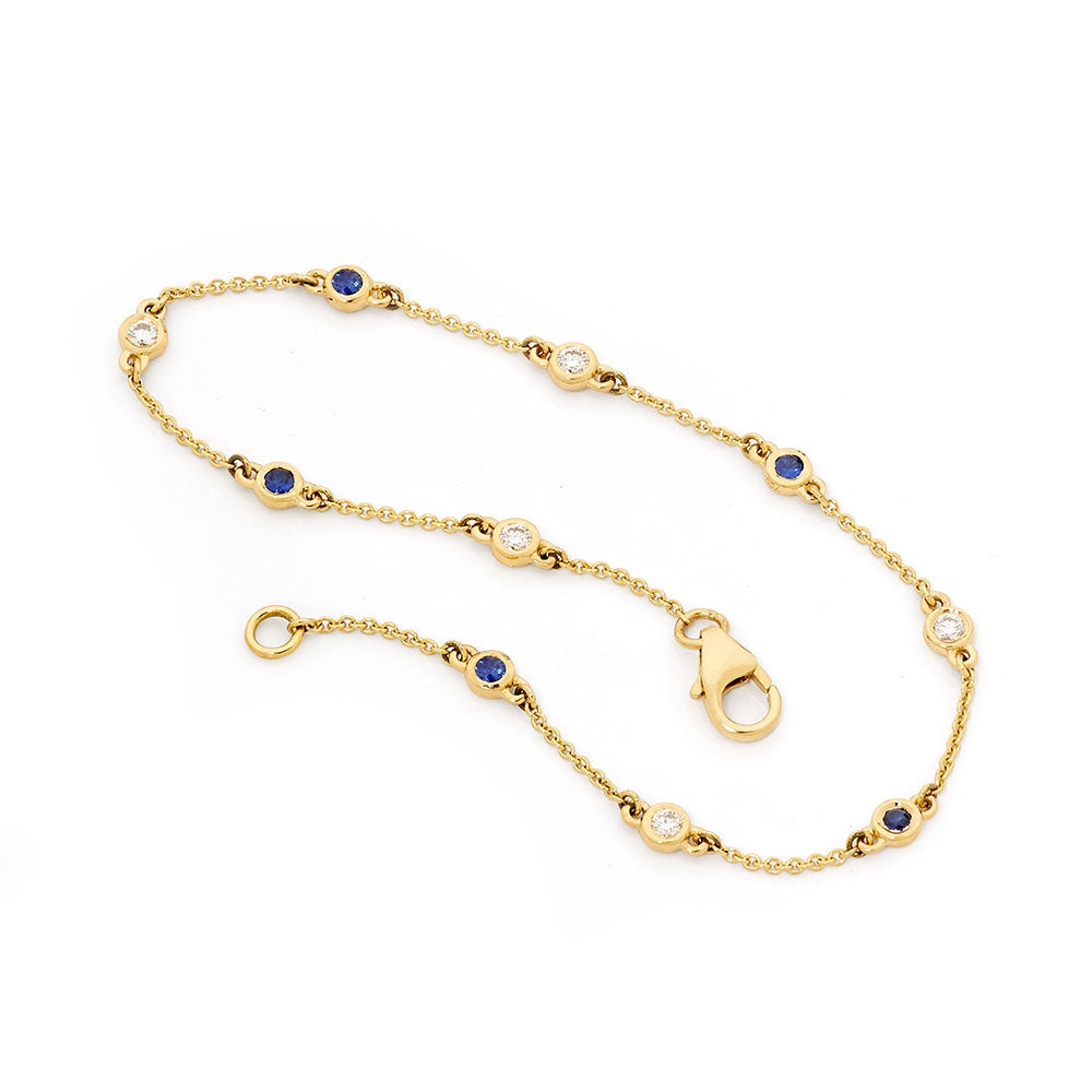 'Moonlight' Blue Sapphire & Diamond Bracelet