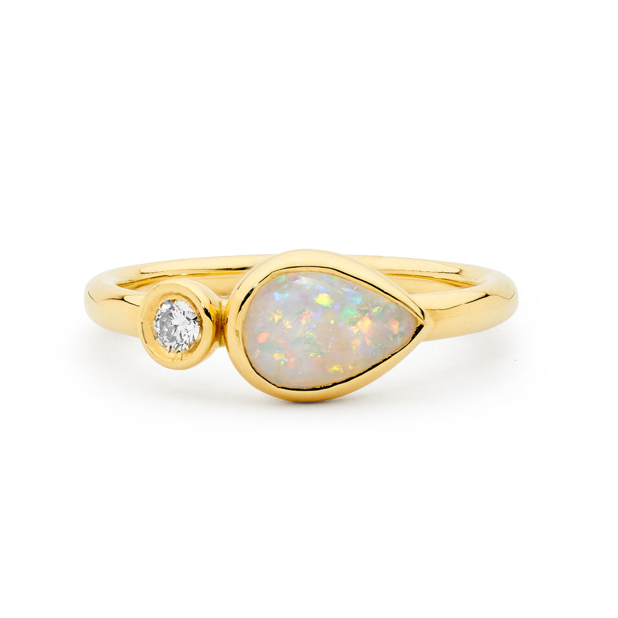 'Lightning Ridge' Opal & Diamond Ring