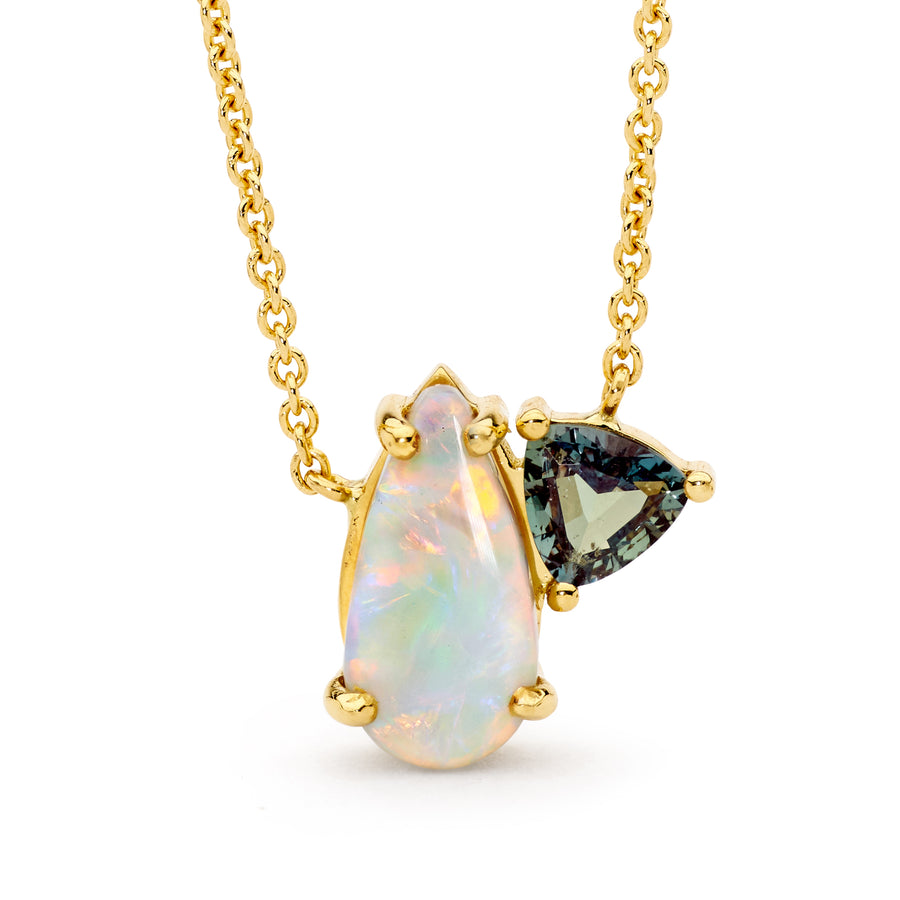'Ethereal' Opal & Alexandrite 18ct Gold Necklace