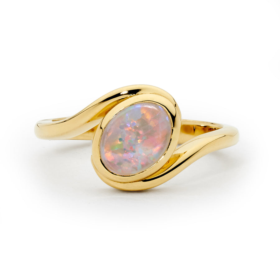 'Equilibrium' 18ct Yellow Gold & Opal Ring