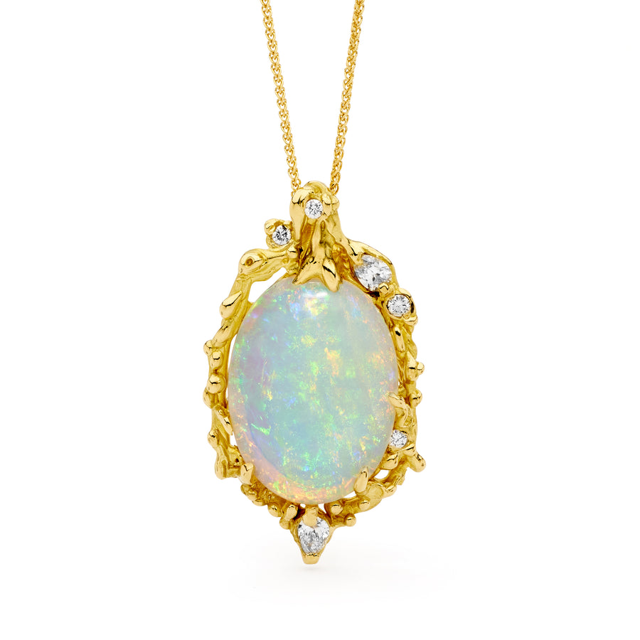 'Oracle' Opal & Diamond Pendant