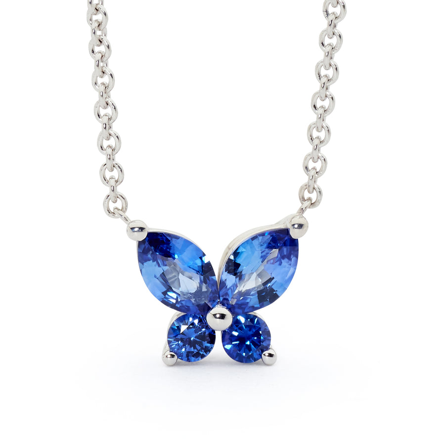'Western Jewel' Blue Sapphire Butterfly Necklace