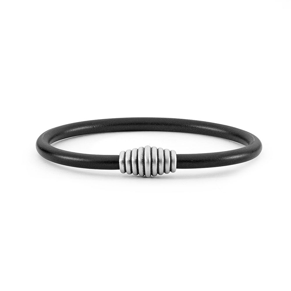 'Beehive' Sterling Silver Neoprene Bangle
