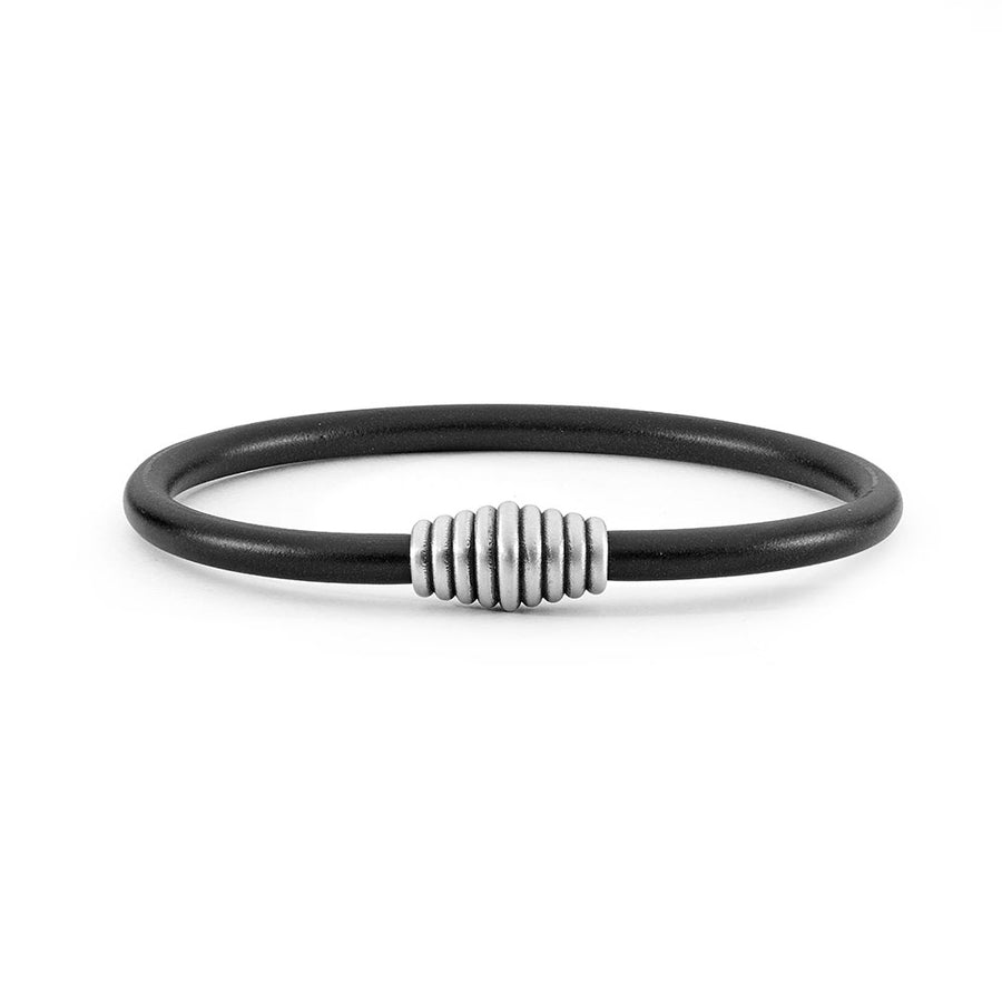 'Beehive' Sterling Silver Neoprene Bangle