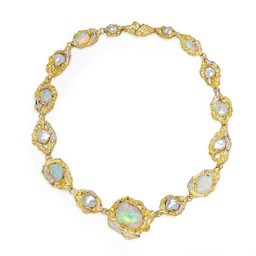 'Samphire' Opal & Diamond Necklet