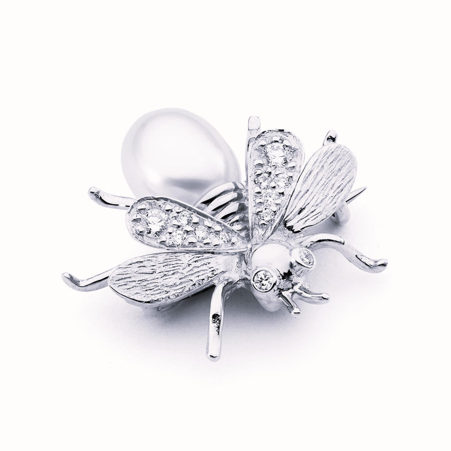 'Bee' South Sea Pearl & Diamond Brooch