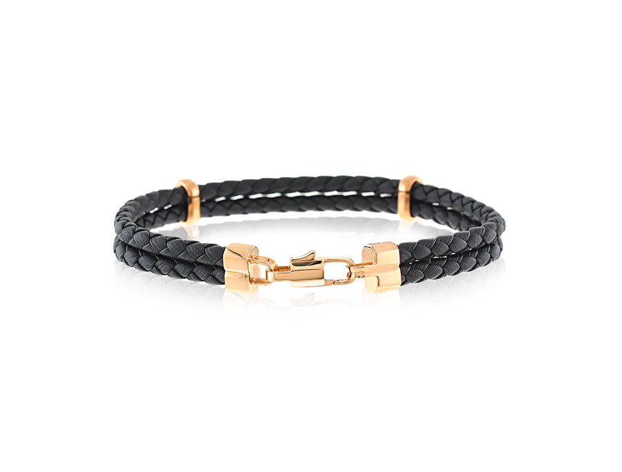 'Double Row' Leather Bracelet
