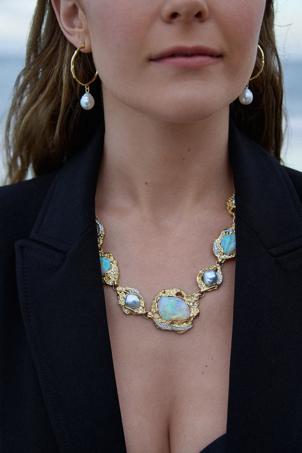 'Samphire' Opal & Diamond Necklet