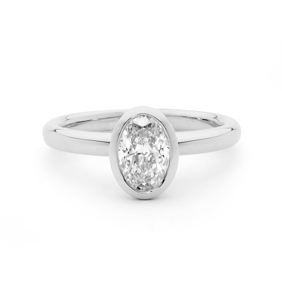 'Maya' 18ct Yellow Gold Bezel Set Diamond Ring