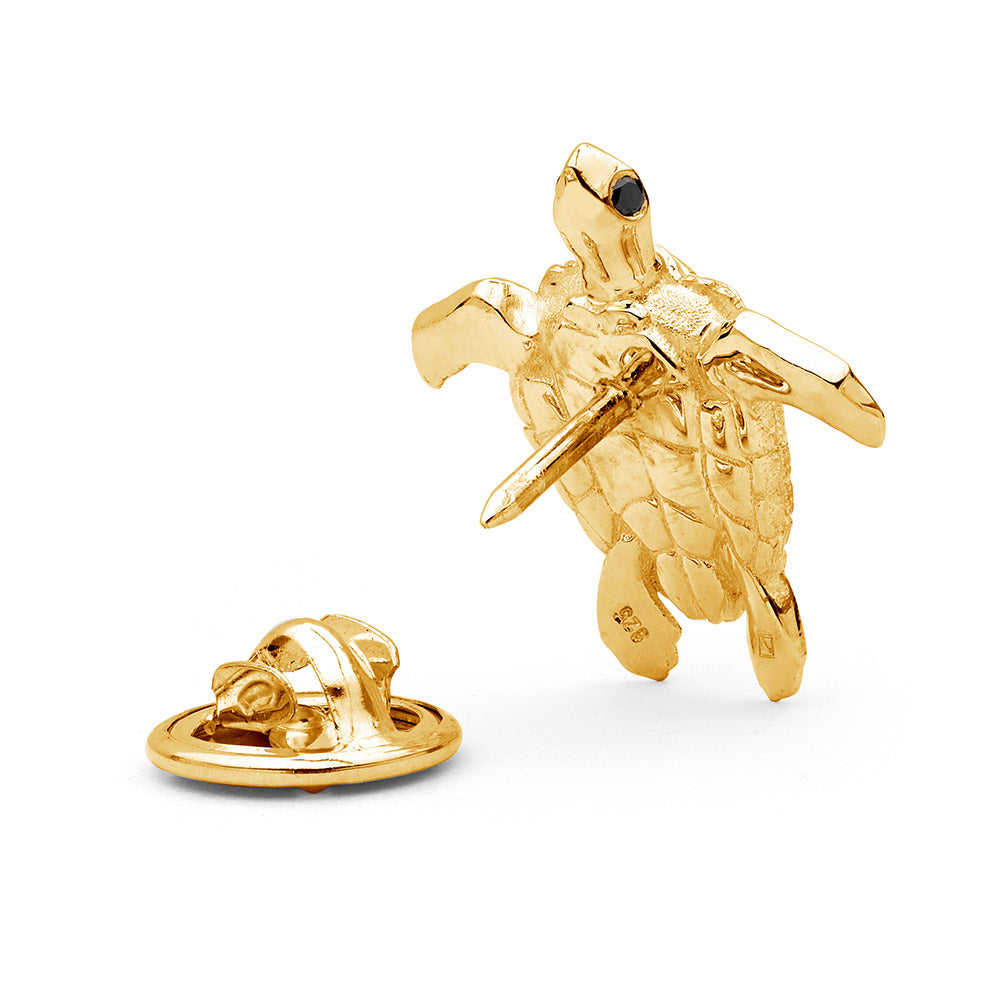 'Loggerhead Turtle' 18ct Yellow Gold Pin