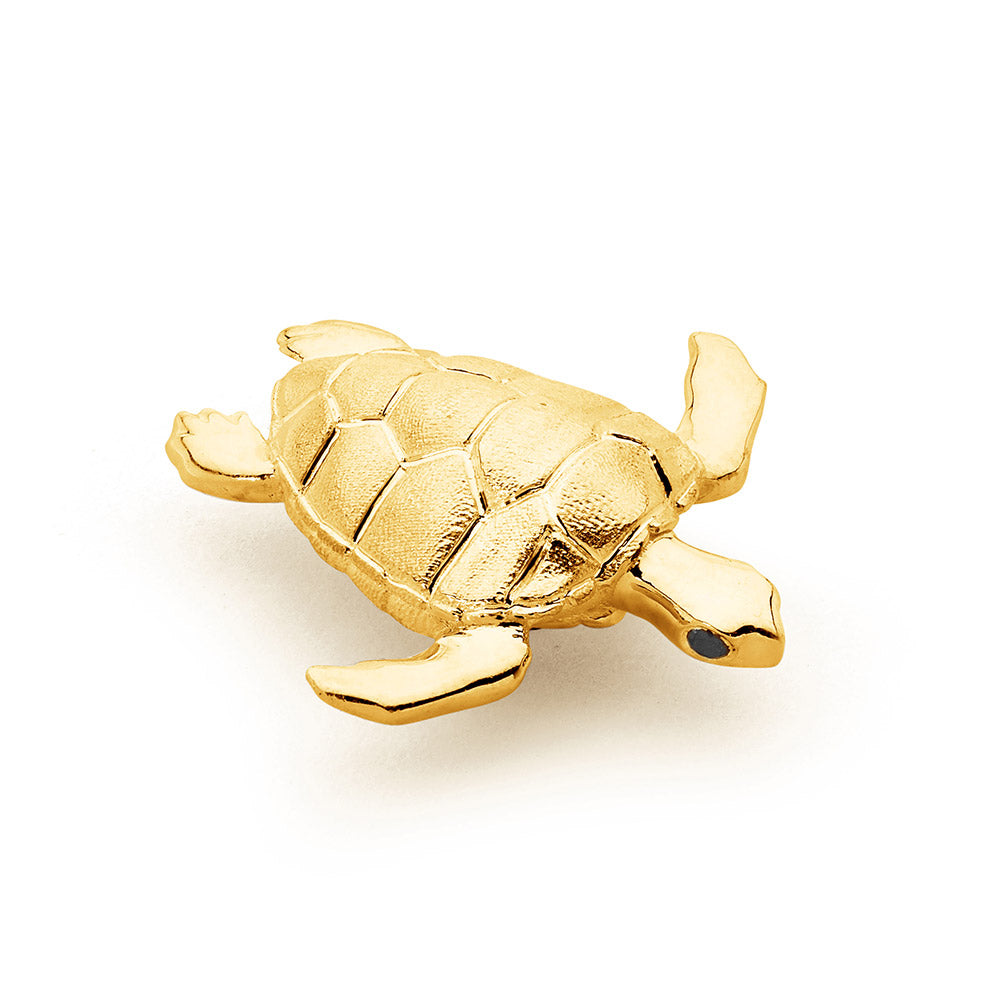 'Loggerhead Turtle' 18ct Yellow Gold Pin