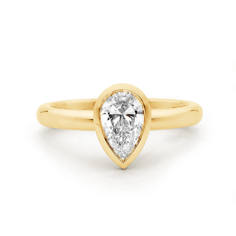 'Frida' 18ct White Gold Bezel Set Diamond Ring