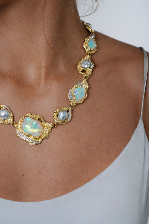 'Samphire' Opal & Diamond Necklet