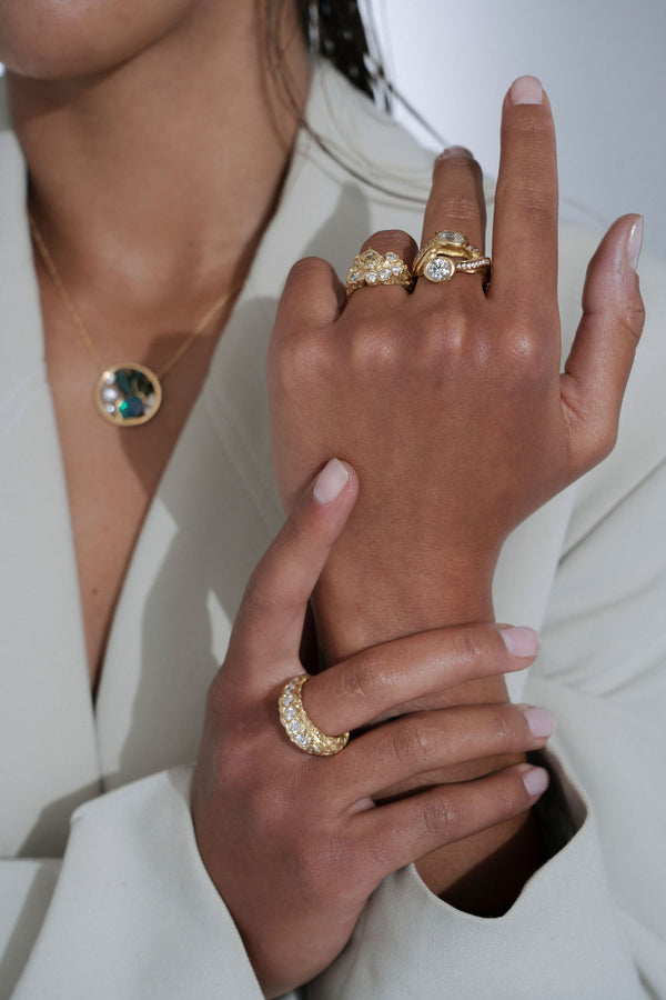 Bezel Set Diamond Twist Ring