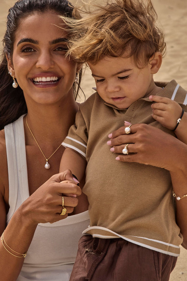 Classic Trefoil Diamond and Pearl Pendant