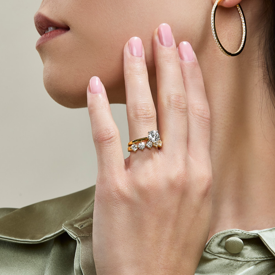 'Lumia' 1.00ct Claw Set Cardinal Diamond Band